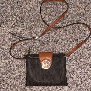 Michael Kors Brown Monogram Crossbody Purse